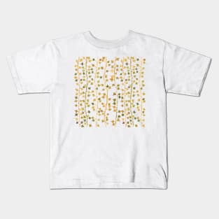 Watercolor Vines Pattern - Autumn Orange Kids T-Shirt